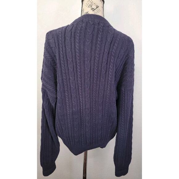 Vintage Shop Of Ireland Button Up Cardigan Sweater SizeLarge Cotton Cable Knit - Picture 6 of 9